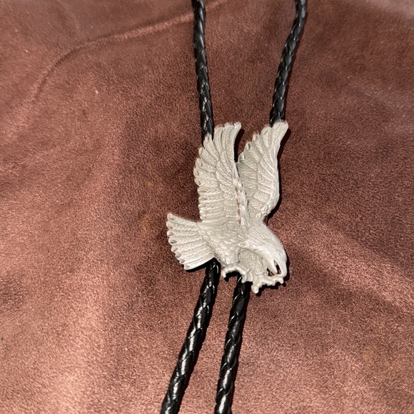 EJC eagle Pewter Bolo Tie Marked - Picture 3 of 5